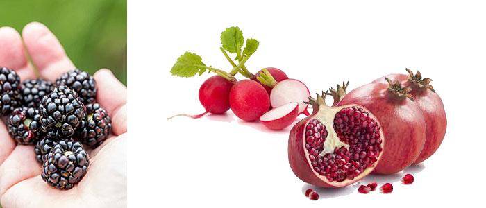 Foods with more delphinidin